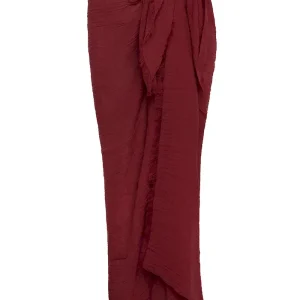 St. Tropez Sarong Burgundy Crinkle Linen