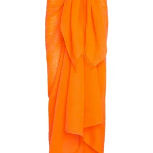 St. Tropez Sarong Tangerine Crinkle Linen