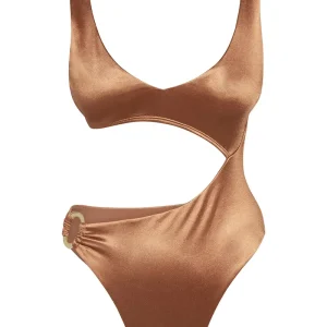 St. Barth’s One Piece Bronze Shiny Jersey