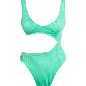 St. Barth’s One Piece Turquoise Wide Rib