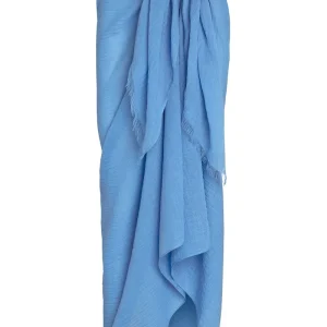 St. Tropez Sarong Azure Crinkle Linen