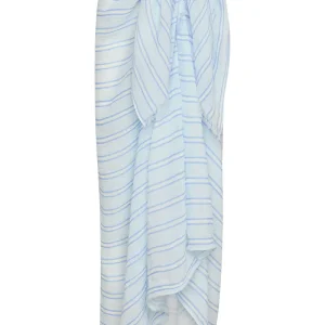 St. Tropez Sarong Ice Stripe Crinkle Linen