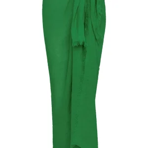 St. Tropez Sarong Palm Green Crinkle Linen
