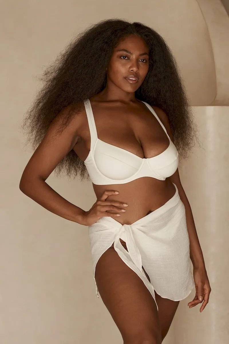 South Beach Sarong Ivory Crinkle - Image 5