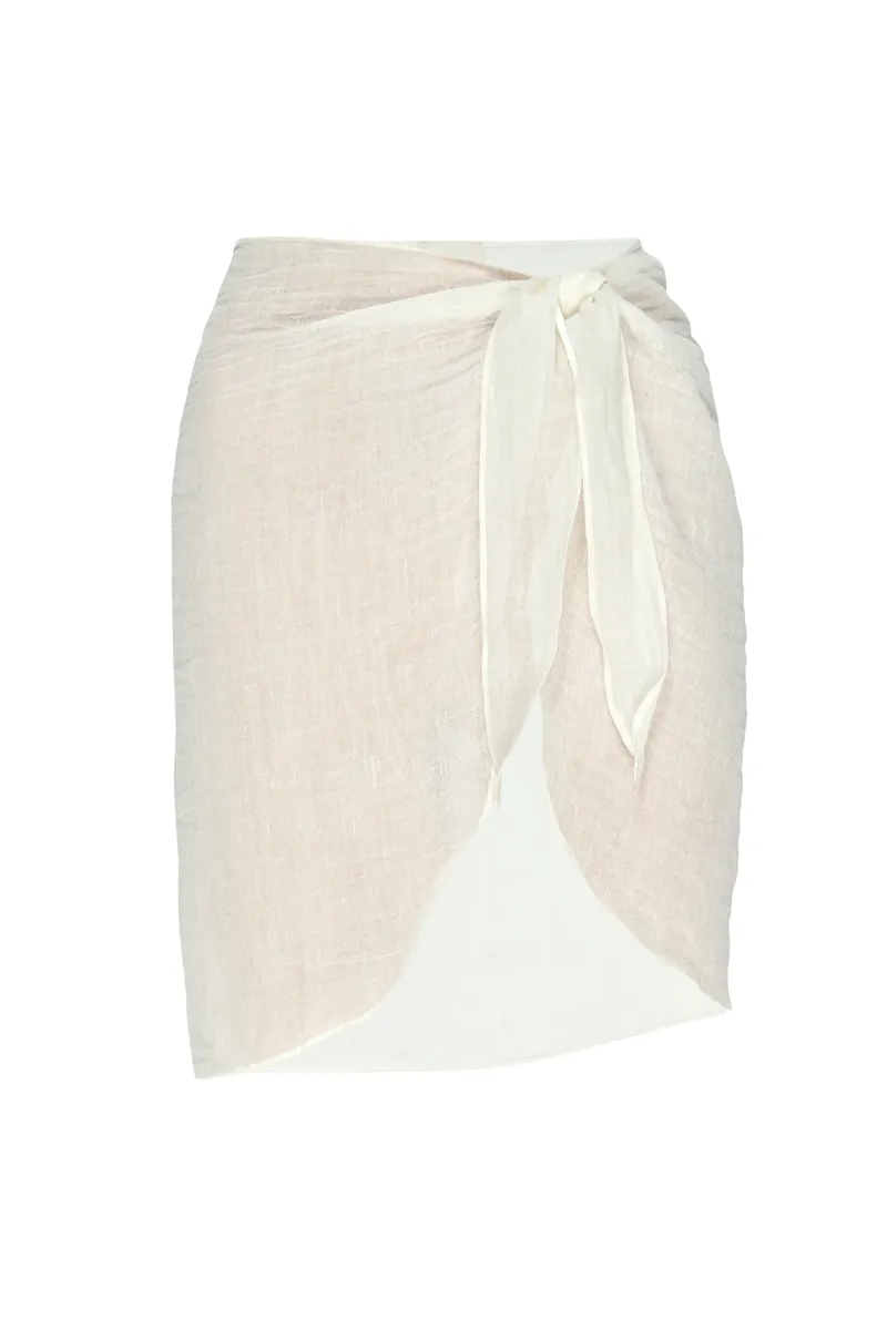 South Beach Sarong Ivory Crinkle