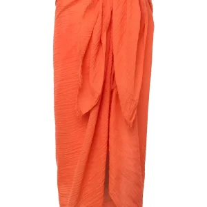 St. Tropez Sarong Papaya Crinkle Linen