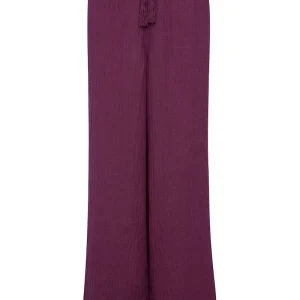 Tahiti Pant Eggplant Crinkle Linen