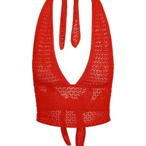 Toulon Top Lined Chili Pepper Lace Crochet