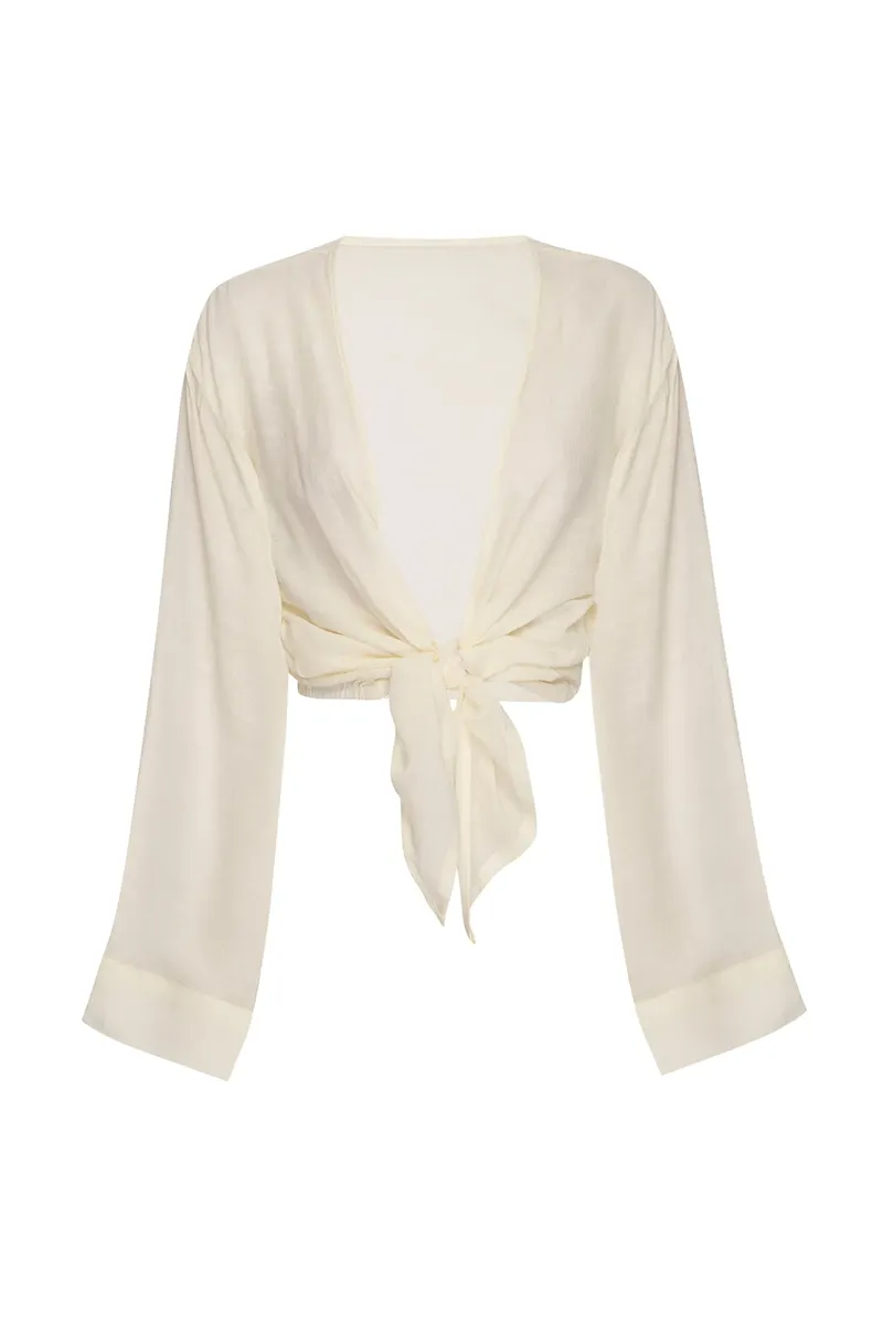 Tahiti Tie Top Ivory
